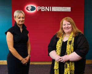 Photo of Naomi Long MLA, Justice Minister, with Amanda Stewart the new Probation Chief  Executive