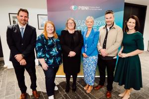 Dr Brian Payne, Justice Minister Naomi Long, Lady Chief Justice The Right Honourable Dame Siobhan Keegan, Probation Chief Executive Amanda Stewart, Blue Lights Co-Creator Declan Lawn and Ulster University Professor Cathy Gormley-Heenan