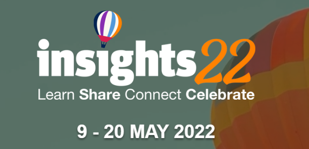 Graphic of Insights 22 Learn Share Connect Celebrate festival