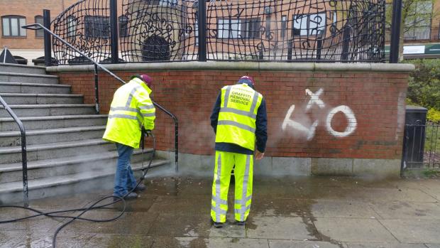 Photo of Community Service Graffiti Removal Scheme Belfast Writers Square