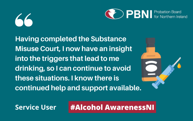 Graphic of Alcohol Awareness Week 2021 feedback from a service user