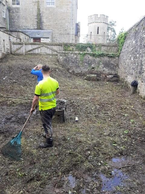 Community Service squad helping clear vegetation at Parkanaur, County Tyrone